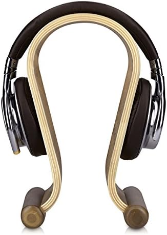 kalibri Wooden Omega Headphone Stand - Universal Headset Wood Hanger - Holder for Gaming Headsets DJ Studio Headphones & Earphone Display - Walnut