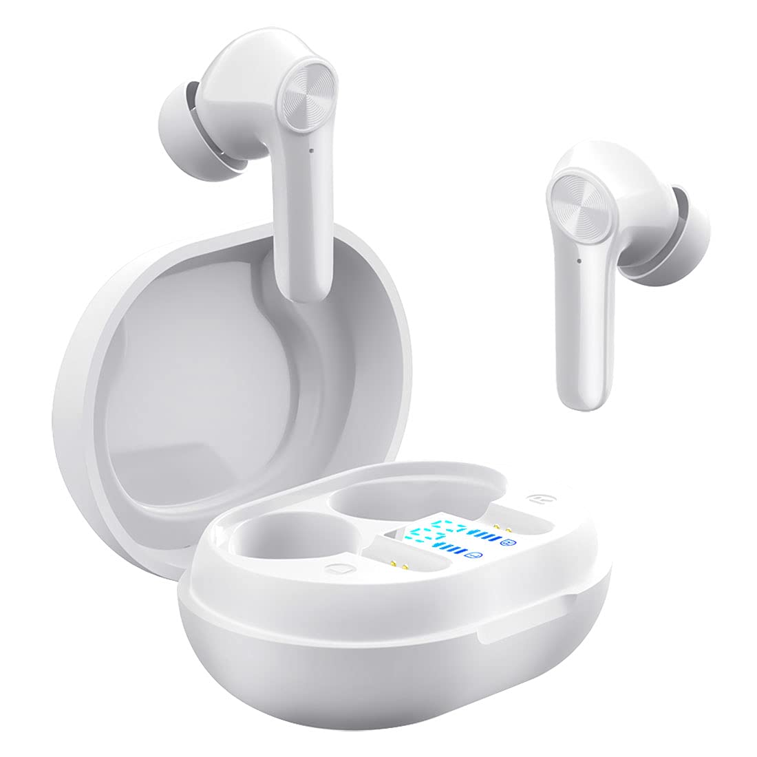 Wireless Earbuds, AYBE True Bluetooth Wireless Earplugs with Charging Case, IPX5 Waterproof Wireless Headphones with LED Display, Bluetooth 5.0 Earbuds 24H Playtime for Work/Sports/Game