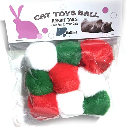 Cat Toys Ball Furry Ball with Rattle Bell Catnip for Cats Easter Gift