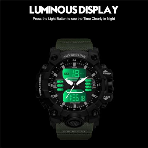 Image of V2A Bold & Big Dial Analog-Digital Sports Watch for Men | Multifunction Military Wristwatch | Gift for Men