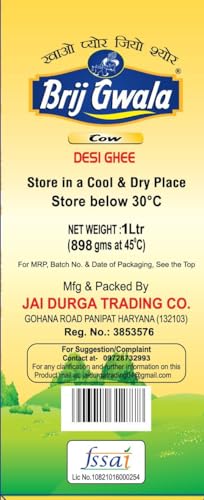Image of Brij Gwala Cow Desi Ghee 1ltr tetra-1