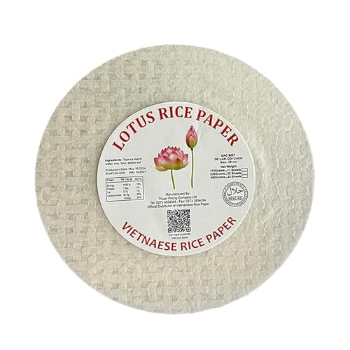 Thuong Hang Rice Paper Vietnamese Rice Sheets 22cm Diameter 110g 11 Sheets per Pack