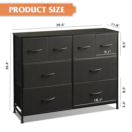 image for WLIVE Dresser for Bedroom with 8 Drawers, Wide Fabric Dresser for Stor