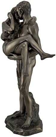 The Lovers Bronze Finished Man Carrying Woman Nude Statue