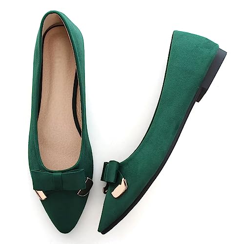 INEELUYI Women's Pointy Toe Bowtie with Metal Ballets Flats Sexy Leopard Non Slip Ballerina Flat Shoes for Wedding Party3