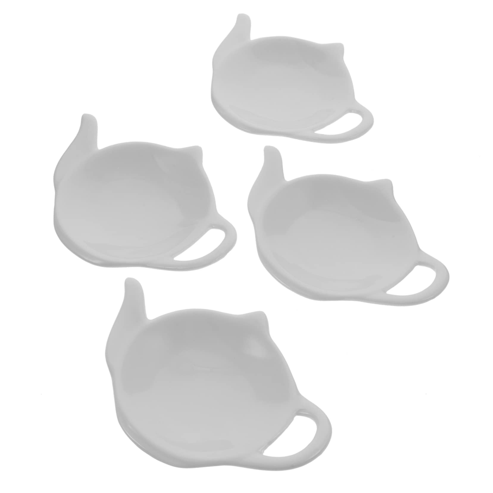 GLEAVI 4pcs Teapot-Shaped Tea Bag Holder Spoon Rests Multi-Purpose Dish for Snacks Seasoning Tea Bag Organization Elegant Design for Home Kitchen