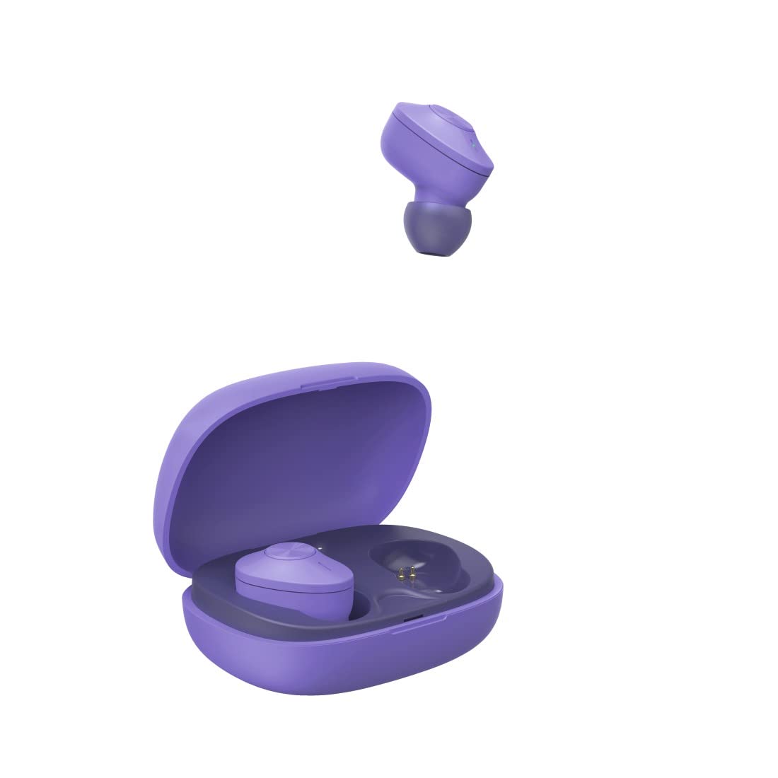 Hama Bluetooth Freedom Buddy Headphones In-Ear Earbuds True Wireless, with Charging Box, Voice Control, Wireless Bass Boost - Purple - Image 2