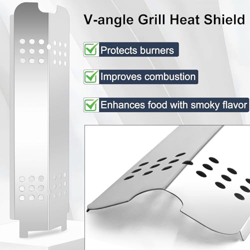 Image of Criditpid Grill Replacement Parts for Charbroil 463340516 463370519 463370516 463278418, Stainless Steel Grill Grates, Burner & Igniter, Heat Plates, Flame Carryover for Charbroil Gas2coal 463340516.