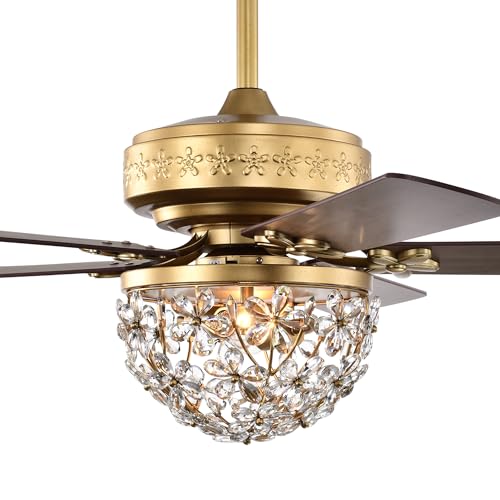 Warehouse of Tiffany Naja 52 Inch Antique Gold Crystal Ceiling