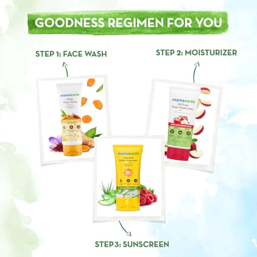 Mamaearth Hydragel Indian Sunscreen With Aloe Vera And Raspberry For Sun Protection | SPF 50 & PA++++ Protection | Shields From UVA & UVB Rays | Tan Protection All Skin | Non-Sticky&Light | 50 G X 2