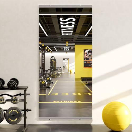 Image of LOAAO Gym Mirror, 56 inchx24 inch-1 PCS Mirror for Gym, Flexible Combination, Tempered Glass, Gym Wall Mirror for Home Gym, Dance Studio, Yoga Room, Garage Gym, Workout Room