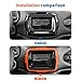 JeCar Orange Navigation Panel Bezel Cover Trim for 2018+ Jeep Renegade Interior Accessories