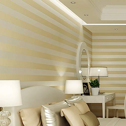 QIHANG European Modern Minimalist Country Luxury Stripe Wallpaper Roll for Living Room Bedroom Tv Backdrop Wall Beige Color