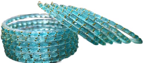 Image of JPS Plain and Glossy Finished Raindrop Glass Bangles Set for Women & Girls | Traditional Ethnic Chudi for Wedding, Party & Regular- Set of 12 Pcs of One Colour | Wedding Special