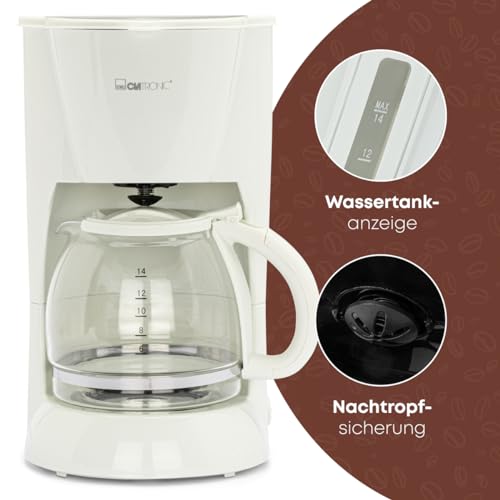 Clatronic® Kaffeemaschine | Kaffeeautomat für 12-14 Tassen (ca. 1,5 Liter) | Filterkaffeemaschine mit Nachtropfsicherung und… – Ansicht 3