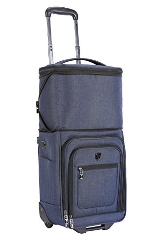 Travelers Club Top Expandable +50% Capacity Luggage with USB Port, Navy Blue, 17