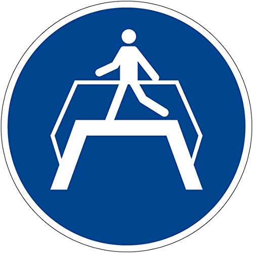 Gebotszeichen - Übergang benutzen - Aluminium selbstklebend - 40 cm