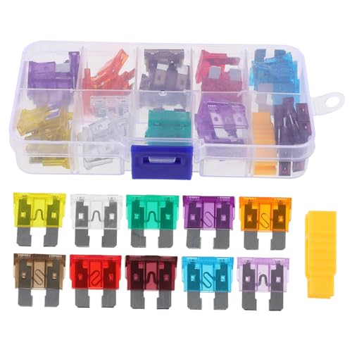 Kit de fusibles automotrices Luxshiny, 50 piezas, diseño compacto, compatibilidad versátil para dispositivos de automóvil miniatura 1