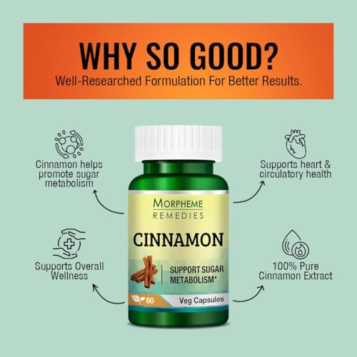 Image of Morpheme Remedies Cinnamon 500mg Extract 60 Veg Caps - 6 Bottles