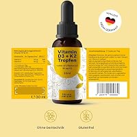 Vitamin D3 K2 Tropfen hochdosiert - 30 ml - 1.000 IE D3 + 40 µg K2, Produziert in Deutschland Laborgeprüft - Verpackung kann variieren – Ansicht 7
