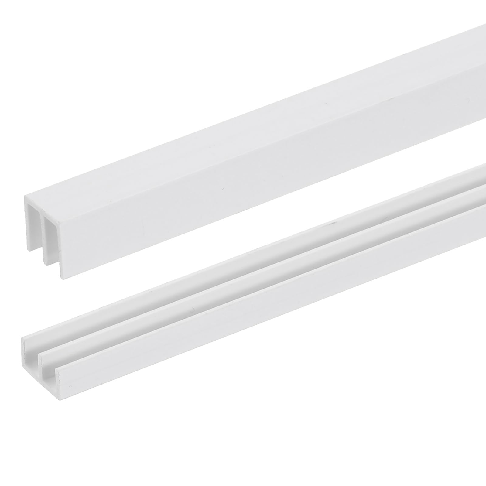 sourcing map 1Set Plastic Sliding Door Track Fit 3.8mm Thick Panel White