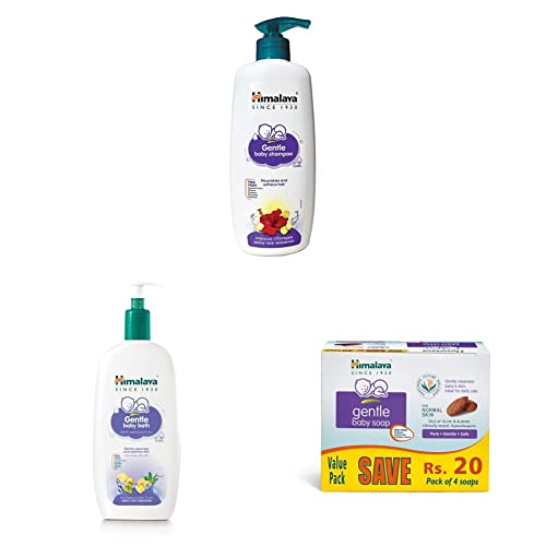 Image of Himalaya Baby Shampoo (400 ml), Gentle Bath (400ml) and Gentle Soap Value Pack, 4 * 75g Combo