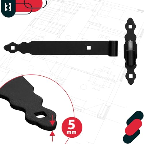 KOTARBAU® Ladenband Kloben Bandrolle Kugel Torband Türband Torscharnier Türscharnier Gartentorscharnier Ladenbänder Scharnier Links Rechts Top 300 mm