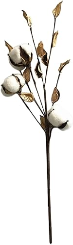 EXCEART Ramas de algodón artificial, tallos de algodón con aspecto natural para decoración del hogar, eventos rústicos, centros de mesa y arreglos