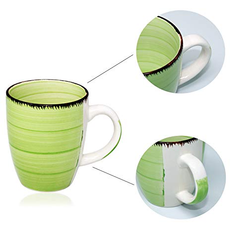 DRULINE 6er Set Kaffeetasse Kaffee Tee Milch Kakao Keramik Becher Tassen Pott Premium Porzellan Uni bunt Modernes Design ca. 350 ml in tollen Farben für Ihr liebstes Heißgetränk für Kaffee, Cappuccino und Latte Macchiato Bunt 45544 Tasse Geschenk für Arbeitskollegen Kollegin - Bürotasse Trinkbecher Becherset Mehrfarbig Kaffeebecher Teetassen Bunte Serie,(Ø x H)ca. 8,5 x 10 cm