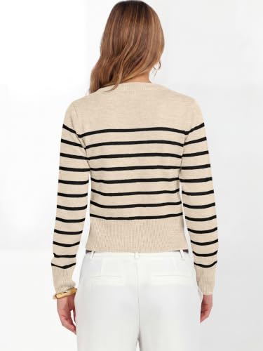 Image of ANRABESS Women's Long Sleeve Sweaters Cropped Crew Neck | Business Casual Tops,Light Weight Comfy Knit,Pullover ShortSweater,Basic Classic,Fall Fashion Winter Layer Clothes