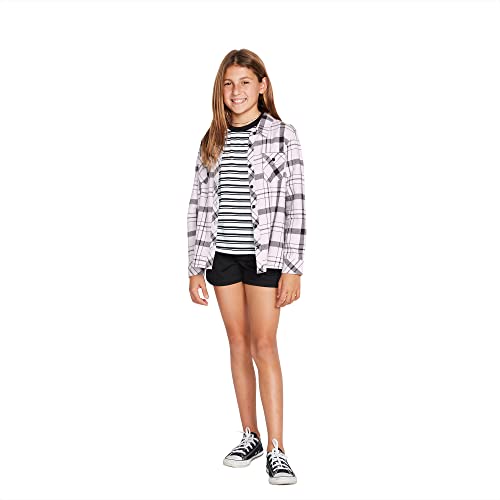 Image of Volcom Girls' Getting Rad Plaid Long Sleeve Flannel Shirt