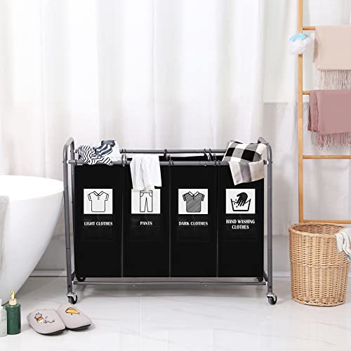 AWTATOS Cesto portabiancheria con 4 scomparti su