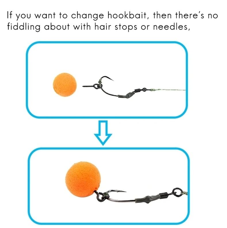50 piezas tornillos para boilies con anilla para pesca de carpas miniatura 3