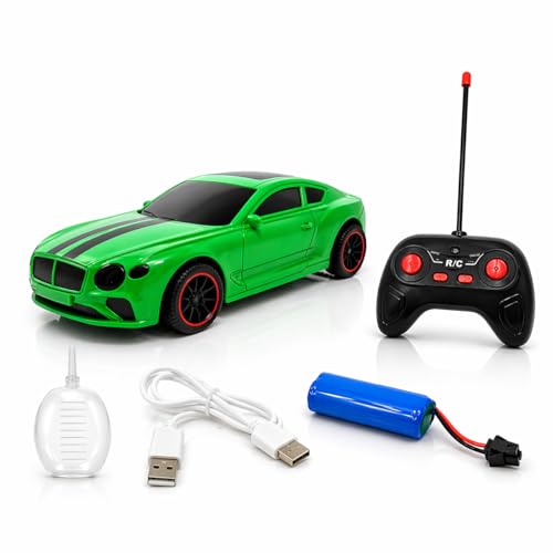 Image of The Flyers Bay Famous Millionaire Remote Control Car for Kids 4+ with Music, 3D Lights, Water Spray, Rechargeable Battery, 7 Function RC Toy Car with Type-C Charging (Green)