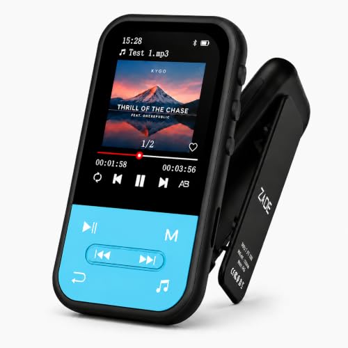 Image of 128GB MP3 Player, Bluetooth 5.3 Music Player with Clip, HiFi Sound Digital Music, Built-in HD Speaker, FM Radio, Voice Recorder, Earphones Included, MP3 Player for Kids