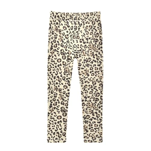 Leopard Skin Print Animal Girls Casual Leggings for Kids Printed Long Pant Bottoms Stretch and Soft