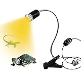 Tortoise Heat Lamp,Heat Spotlight Basking Light for Aquarium Reptile, Plant Grow Lighting E27 Clip Lamp Holder with 360 ° Rotating neck E27 Base Bulb Socket with Dimmable Switch and Plug,No Bulb,Black