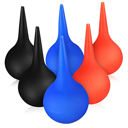 KOMBIUDA Bola De Goma Para Lavar Los Oídos 6 Unidades 60ml Colores Negro Azul Naranja Compresible Flexible Limpieza Profunda Cera y Polvo Apto Bebés Niños Adultos
