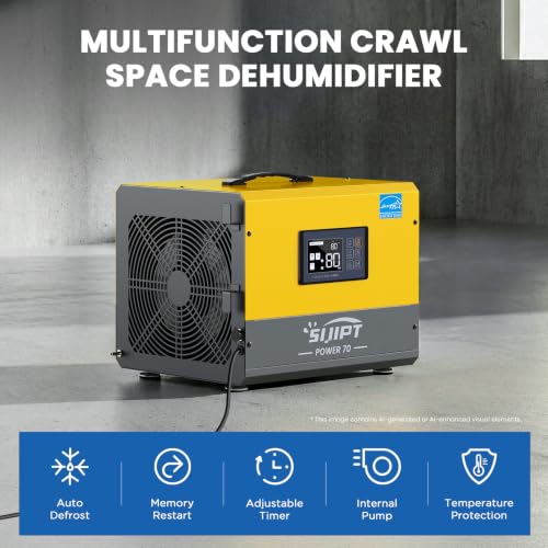 Image of 70 Pints ENERGY STAR Commercial Crawl Space Dehumidifier w /Pump & Drain