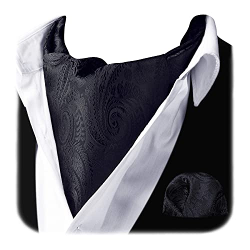 Cravat Ties For Men With Pocket Square Casual Paisley Ascot Self Tie Scarf Handkerchief Set For Business #TOP4