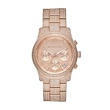 Michael Kors レディース RUNWAY クロノグラフ ローズゴールドトーン ステンレススチールウォッチ、MK7481