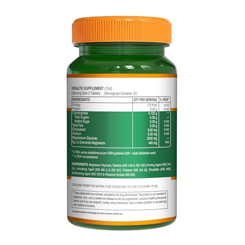 Image of Pure Nutrition Chelated Magnesium Glycinate Supplement 2000mg - 60 Tablets | High Absorption Magnesium Supplements (Elemental 440mg) for Sleep, Cramps, Nerve Health, Relaxation, Bone & Joint Health