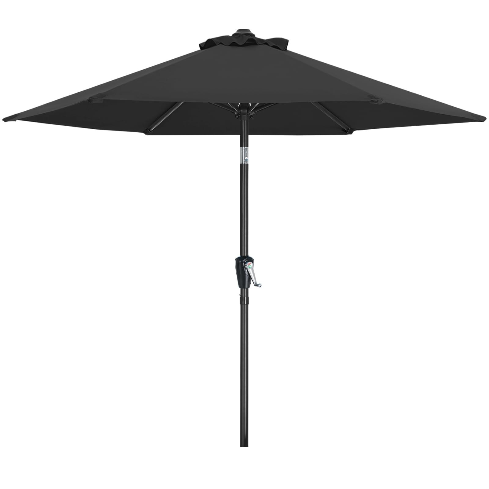 MasterCanopy 230 cm Sonnenschirm neigungsverstellbar, mit 6 Rippen und Kurbel, für Patio, Garten, Terrasse, Markt, Dunkelgrau