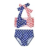 Aalizzwell Baby Girl Bathing Suit, Toddler Girls Two Piece Swimsuit Halter Top Bikini Bottoms...