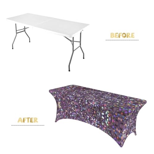 Housse de table extensible pailletée anti-pli EdWal buffet rectangulaire - 5
