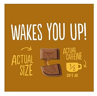 AWAKE Caffeinated Chocolate Bites, Caramel Chocolate Energy Snack, 1 Bite Equals 1/2 Cup of Coffee, 50 Bites