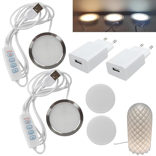 2 Stk 3D-Drucker LED-Lampen-Kit, LED-Lampenbeleuchtungsset für 3D-Druckermodelle, Nachtlicht Modelle Ersatz für 3D Druck Zubehör, USB-betrieben Freie Kontrolle LED-Lampen-Set für Bambu Lab A1/A1 Mini