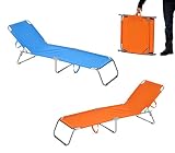  2309 Silla plegable con respaldo ajustable para playa o jardín - Naranja