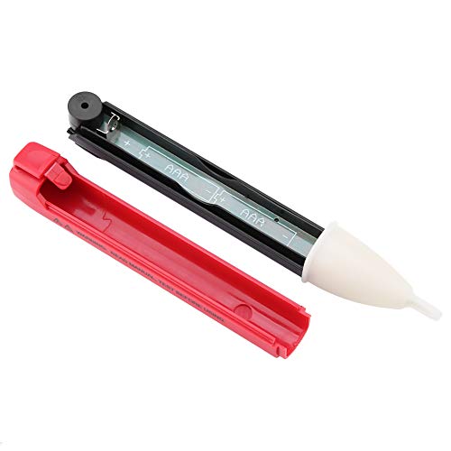 Image of Voltage Tester Pen Non-Contact Voltage Detector with LED Light Red Test Pencil