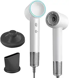 Secador De Cabelo Profissional 220V 1500W Silencioso 150Milhões De Íons Turbo Ar Anti-Frizz lónico com Parede Negativos Pequeno Portatil leve para viagem BSW220 (Branco220V)